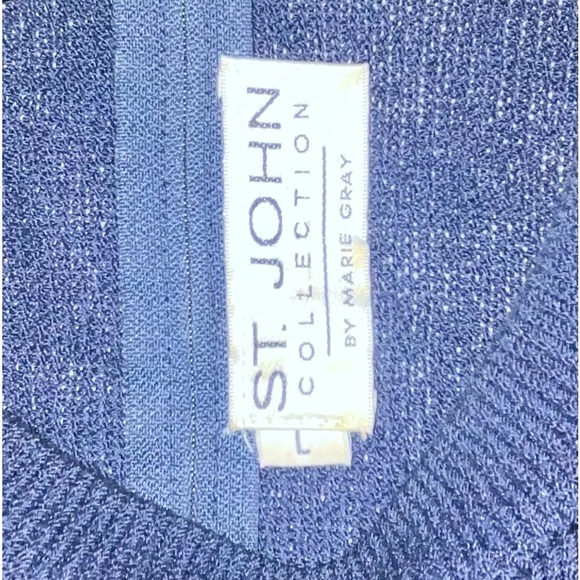St. John Collection by Marie Gray Santana vintage sweater large navy blue zips - Picture 7 of 12